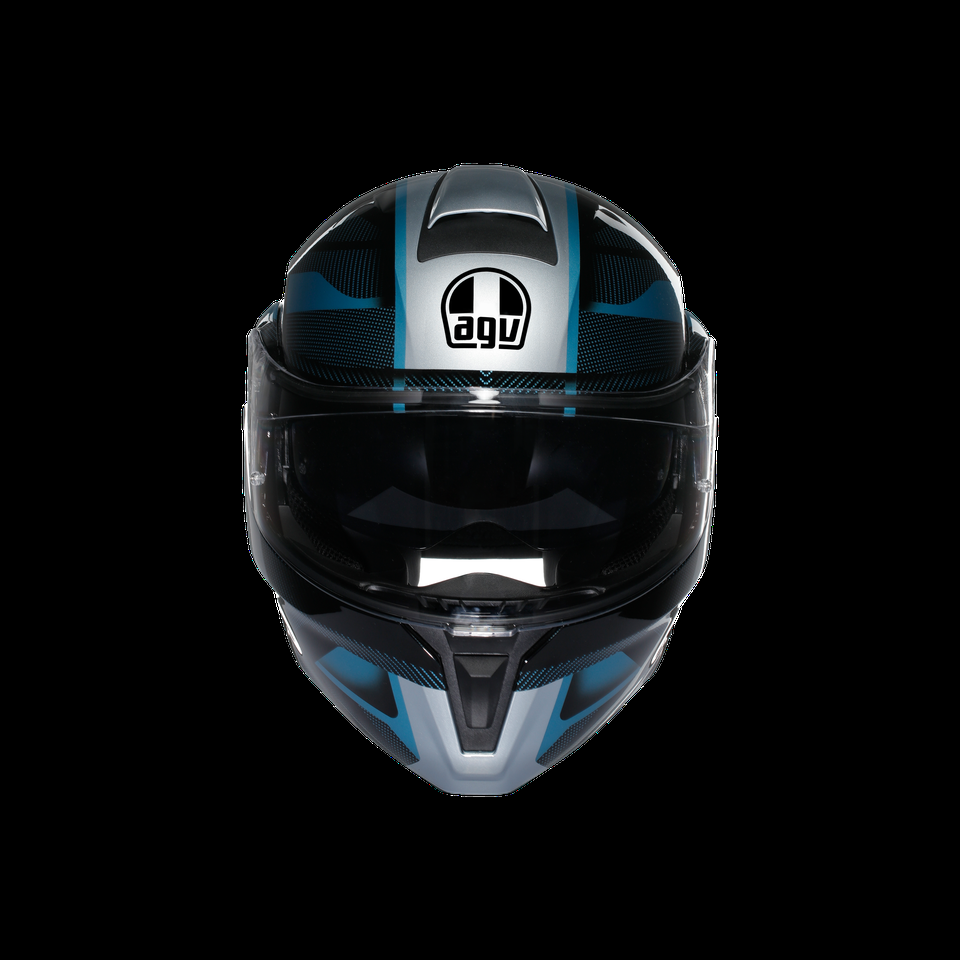 casque moto à visière relevable streetmodular ledro noir mat poudre bleue dote2206
