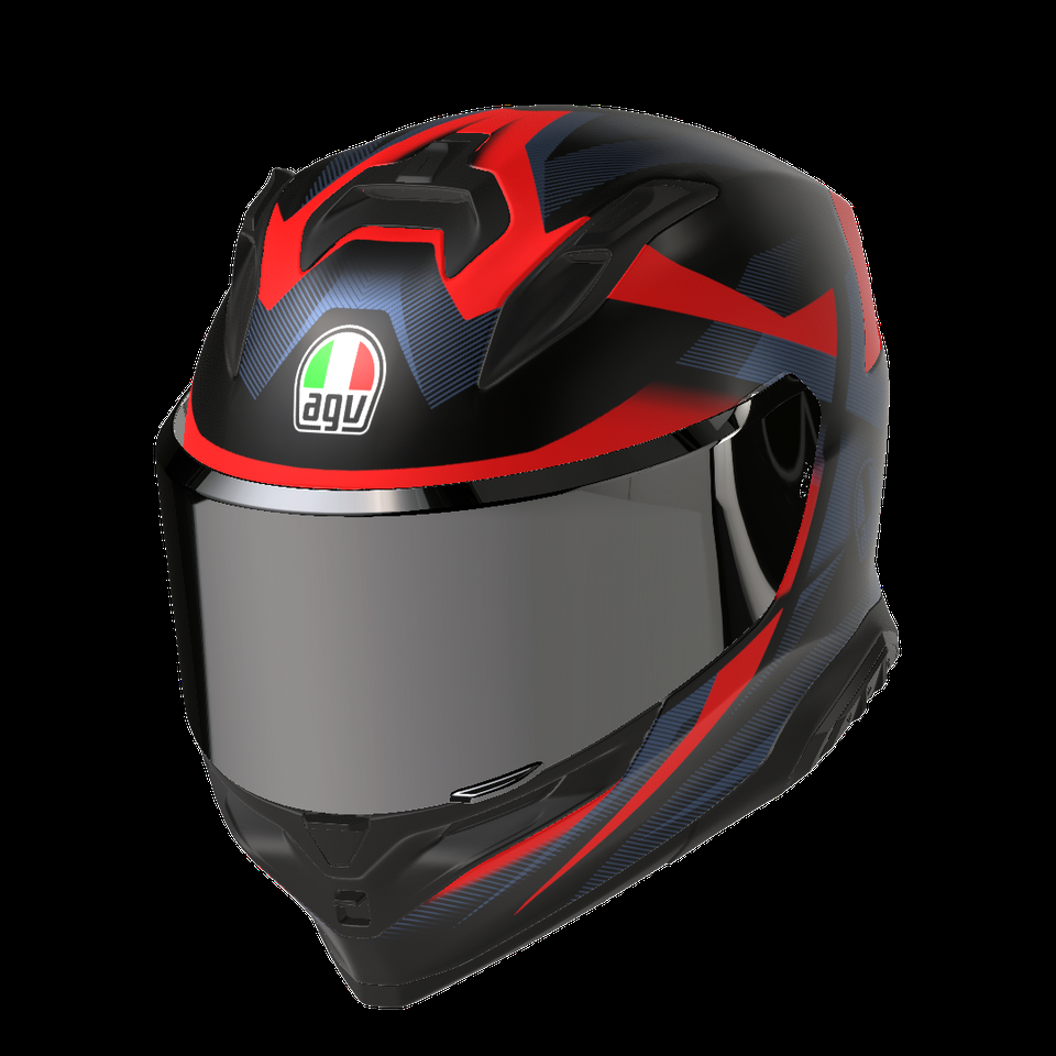 casque moto intégral k7 mplk glimpse noir mat rouge dot e2206