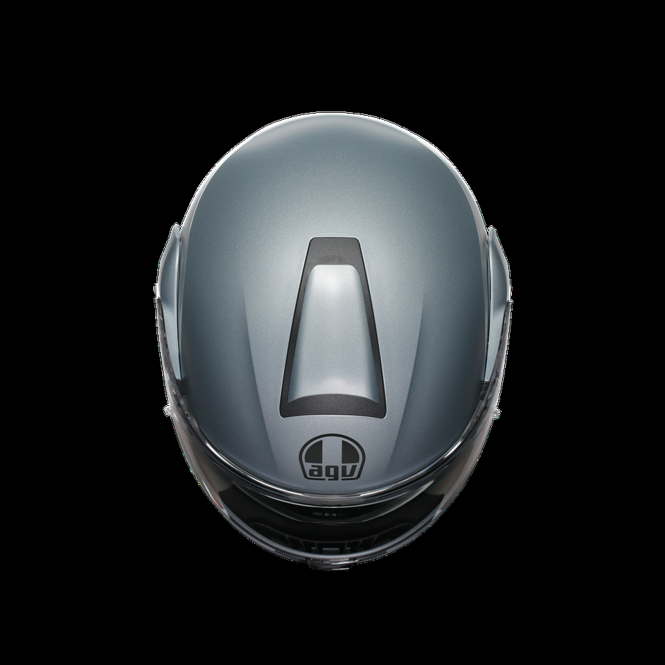 casque moto à visière relevable streetmodular mono mat argent