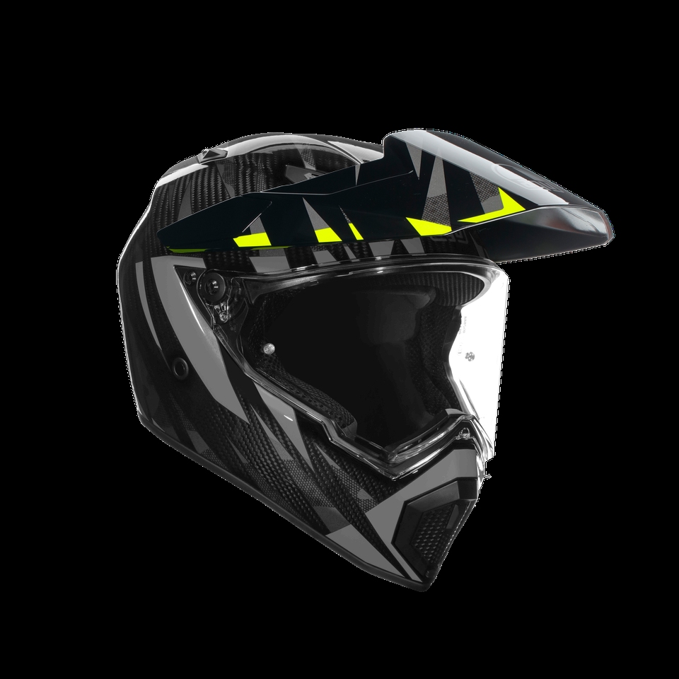 agv peak ax9 steppa carbone gris jaune fluo