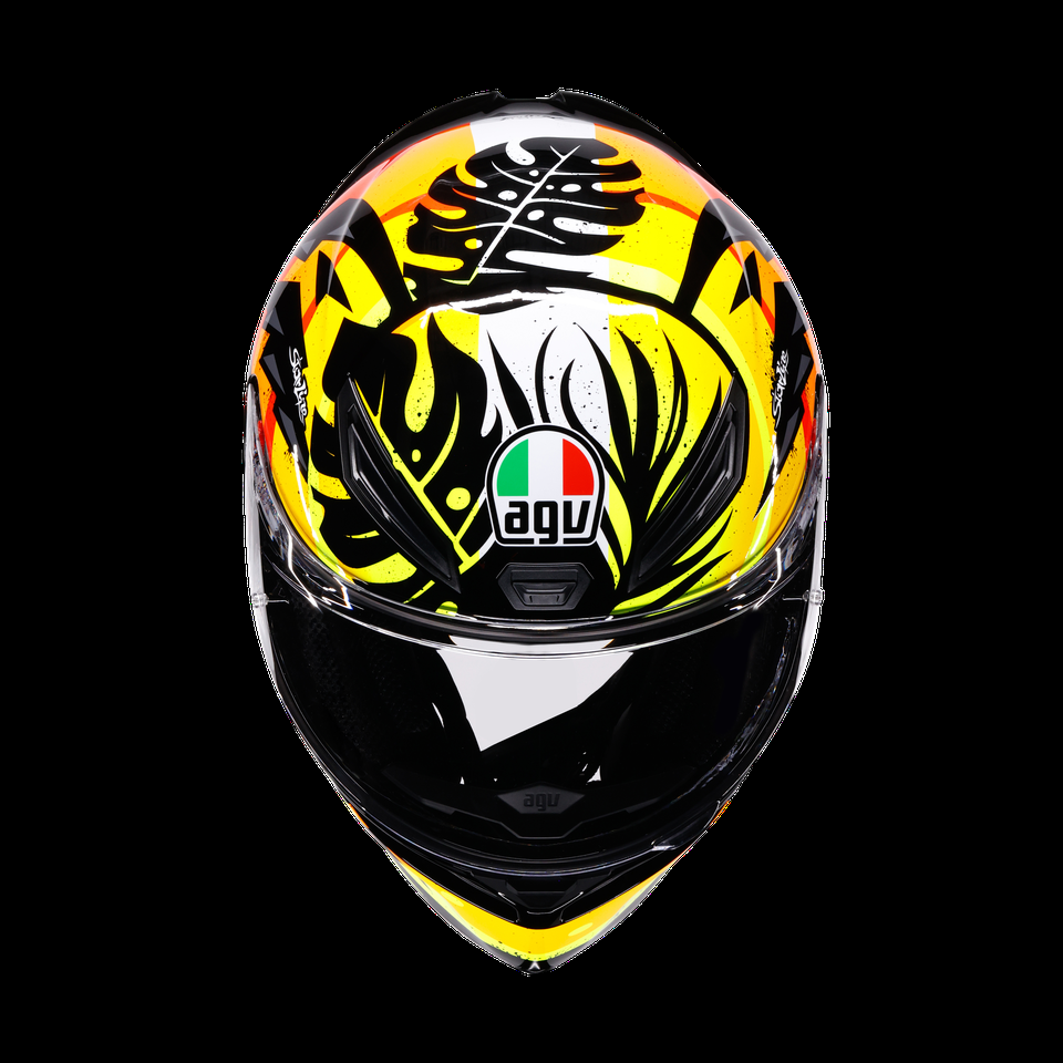 casque moto intégral k1 s tropicrush blackorange dot e2206