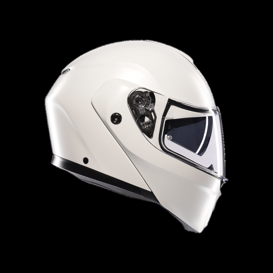 casque moto à visière relevable streetmodular mono mat noir matière blanc dote2206
